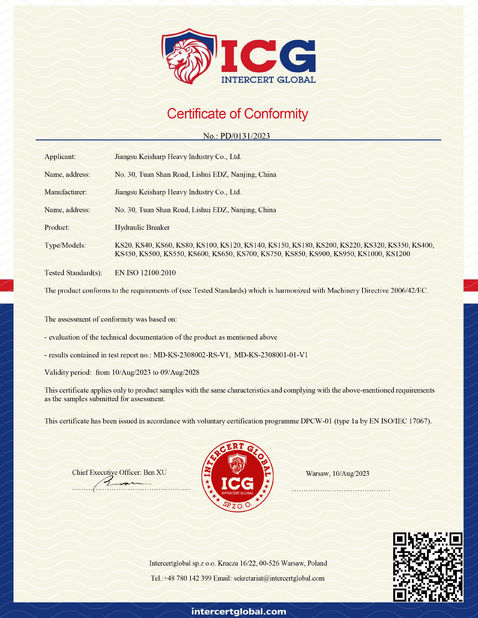 China Jiangsu Keisharp Heavy Industry Co., Ltd. certificaten